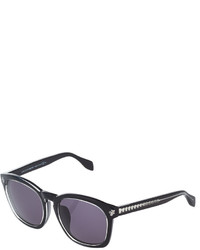 Alexander McQueen Square Acetate Sunglasses Blackcrystal