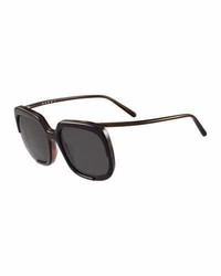 Marni Square Cutout Monochromatic Sunglasses Black Havana