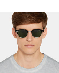 CUTLER AND GROSS Square Frame Acetate And Silver Tone Sunglasses