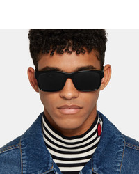 Gucci Square Frame Striped Acetate Sunglasses