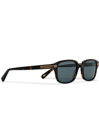 Brioni Square Frame Tortoiseshell Acetate And Gold Tone Sunglasses