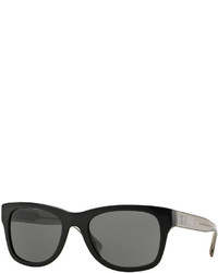 Burberry Square Sunglasses With Check Detail Black