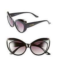 Steve Madden 55mm Cat Eye Sunglasses Black One Size
