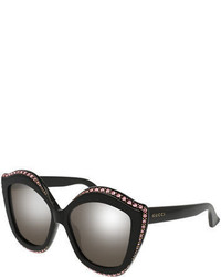Gucci Swarovski Squared Cat Eye Sunglasses
