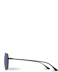 Vuarnet Swing Titanium Rectangular Aviator Polarized Sunglasses Matte Blackblue