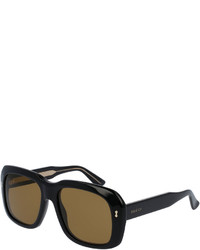 Gucci Thick Square Acetate Sunglasses Black