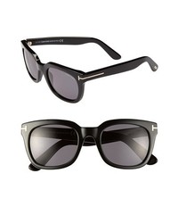 Tom Ford Campbell 53mm Sunglasses Shiny Black Grey One Size