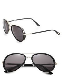 Tom Ford Eyewear Metal Acetate Aviator Sunglasses