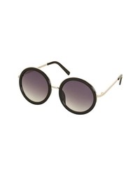 Topshop Lolita Round Sunglasses Black One Size