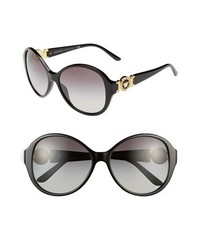 Versace 58mm Round Sunglasses Black One Size