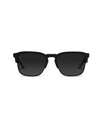 Vincero Villa 53mm Polarized Browline Sunglasses In Matte Black Black At Nordstrom
