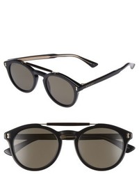 Gucci Vintage Pilot 50mm Sunglasses Black Grey