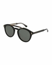 Gucci Vintage Round Acetate Sunglasses Black
