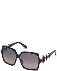Emilio Pucci Waved Gradient Square Sunglasses Black