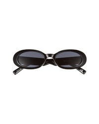 Le Specs Work It 53mm Oval Sunglasses In Black Smoke Mono At Nordstrom