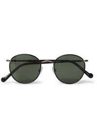 Moscot Zev Round Frame Silver Tone And Enamel Sunglasses