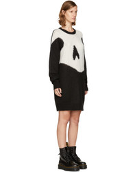 MCQ Alexander Ueen Black Giant Swallow Sweater Dress