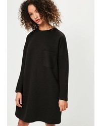 Missguided Black Ribbed Pocket Sweater Dress
