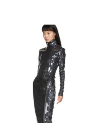 Y/Project Black Strip Turtleneck Dress