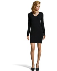 Hayden Burgundy And Black Cashmere Long Sleeve Sweater Dress