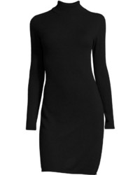 Neiman Marcus Cashmere Basic Turtleneck Sweater Dress Black