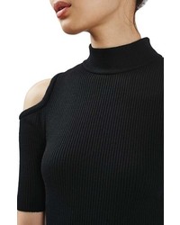 Topshop D Ring Belt Cold Shoulder Sweater Dress
