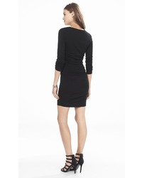 Express Black Ruched Sweater Dress