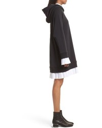 MM6 MAISON MARGIELA Hooded Sweatshirt Dress With Pleated Trim