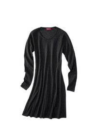 Merona Long Sleeve Fit Flare Sweater Dress Black S