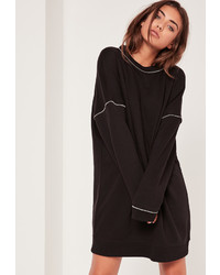 Missguided Black Zipper Detail Sweater Dress