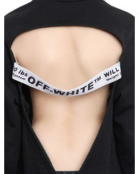 Off-White Open Back Cotton Sweatshirt Dress