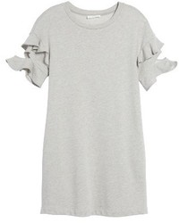 Lush Ruffle Cutout Sweatshirt Dress