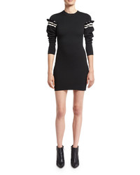 3.1 Phillip Lim Sweater Dress W Ruffled Sleeve Detail Black