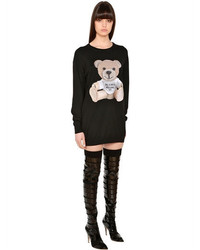 Moschino Wool Sweater Dress W Cardboard Bear