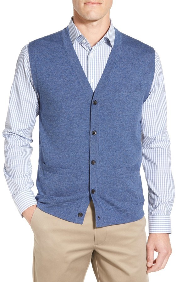 John W. Nordstrom V Neck Wool Button Front Sweater Vest, $59 ...