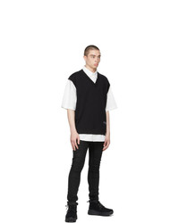 Mastermind World White And Black Boxy Collar Short Sleeve Sweatshirt