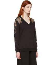 MCQ Alexander Ueen Black Lace Trimmed Pullover