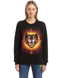 Gucci Angry Cat Patch Cotton Sweatshirt