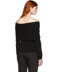 Rosetta Getty Black Banded Off The Shoulder Pullover