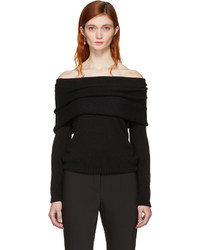Rosetta Getty Black Banded Off The Shoulder Pullover