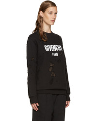 Givenchy Black Destroyed Logo Pullover