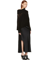 Calvin Klein Collection Black Ebner Off The Shoulder Sweater