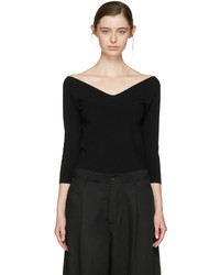 Studio Nicholson Black Off The Shoulder Pullover