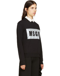 MSGM Black Reflector Logo Sweatshirt