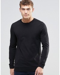 Asos Brand Lightweight Muscle Sweatshirt In Black
