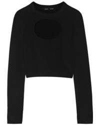 Proenza Schouler Cutout Silk Blend Sweater Black
