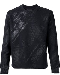 Diesel Black Gold Brushed Leather Effect Sweatshirt