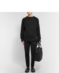 Haider Ackermann Distressed Cotton And Cashmere Blend Sweater