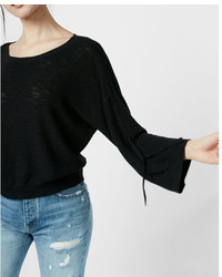 Express Drawstring Sleeve Pullover Sweater
