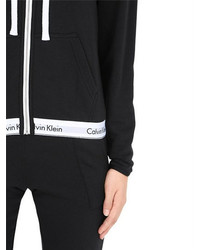 Calvin Klein Underwear Logo Trim Zip Up Cotton Sweatshirt